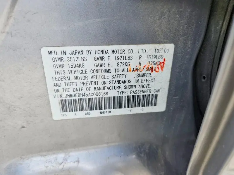 2010 HONDA FIT SPORT  