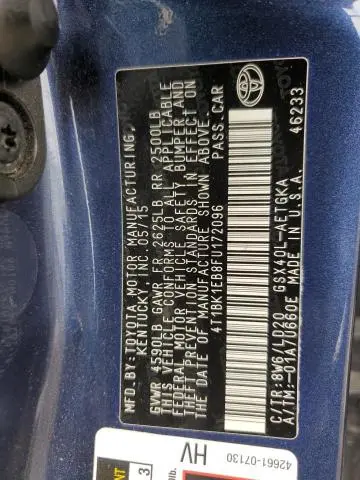 2015 TOYOTA AVALON XLE  