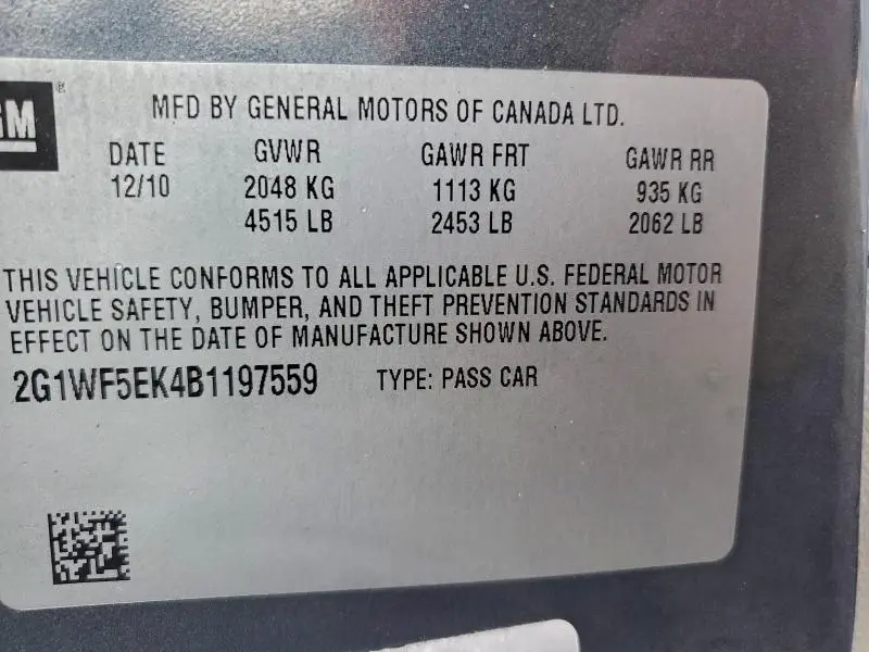 2011 CHEVROLET IMPALA LS  