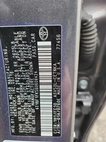 2016 TOYOTA CAMRY LE  