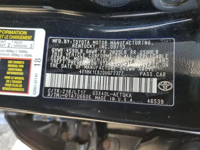 2013 TOYOTA AVALON BASE  