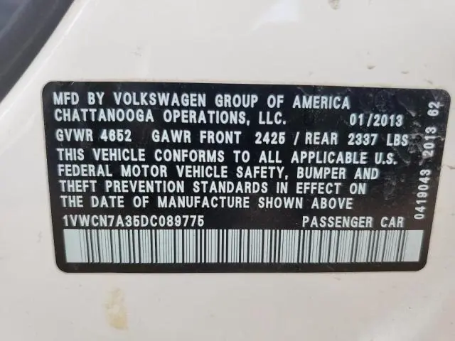 2013 VOLKSWAGEN PASSAT SEL  