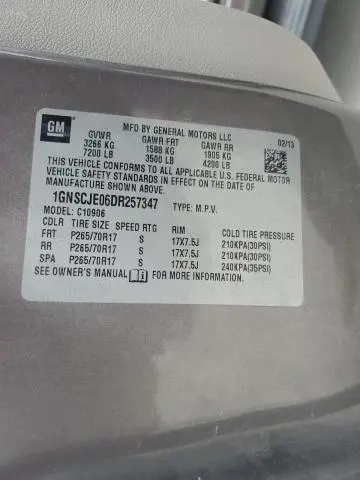 2013 CHEVROLET SUBURBAN C1500 LT  