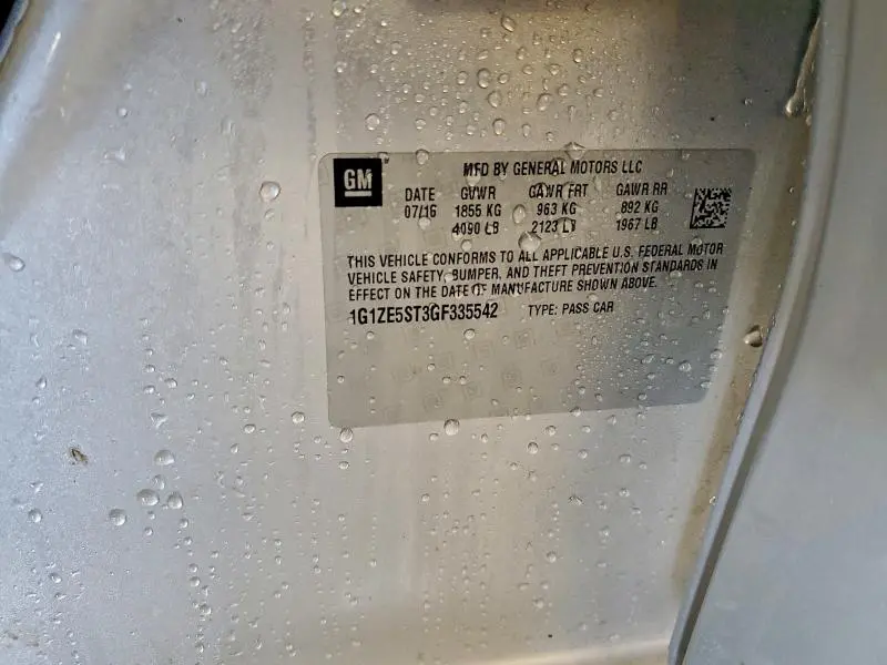 2016 CHEVROLET MALIBU LT  