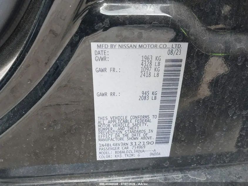 2024 NISSAN ALTIMA S FWD