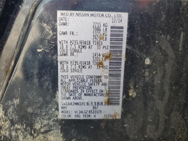 2015 NISSAN PATHFINDER S  