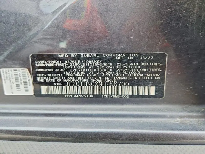 2022 SUBARU CROSSTREK LIMITED  