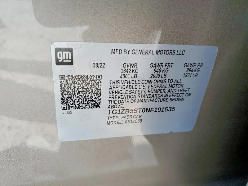 2022 CHEVROLET MALIBU LS  