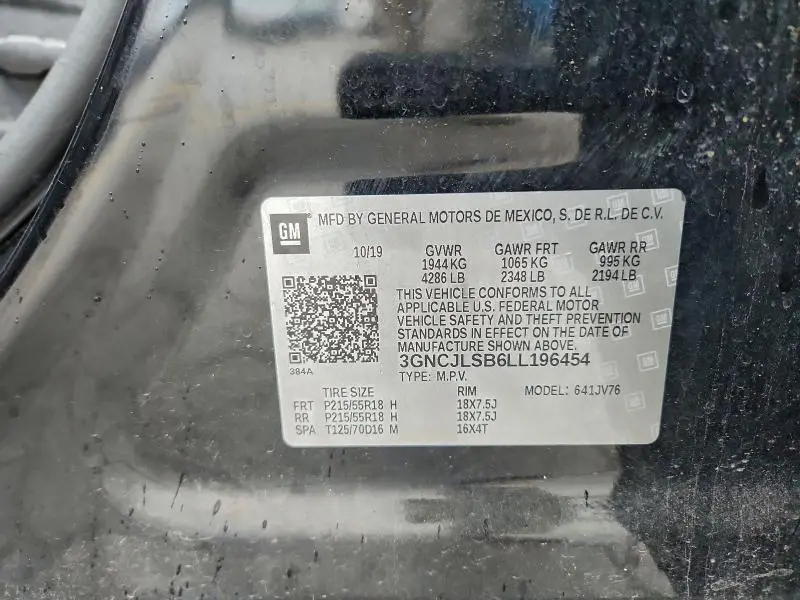 2020 CHEVROLET TRAX 1LT  