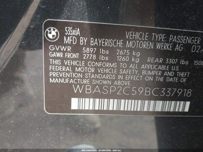 2011 BMW 535I GRAN TURISMO XDRIVE