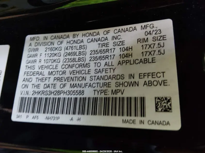 2023 HONDA CR-V LX 2WD