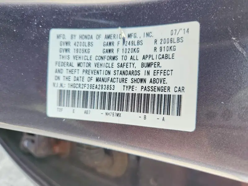2014 HONDA ACCORD LX  