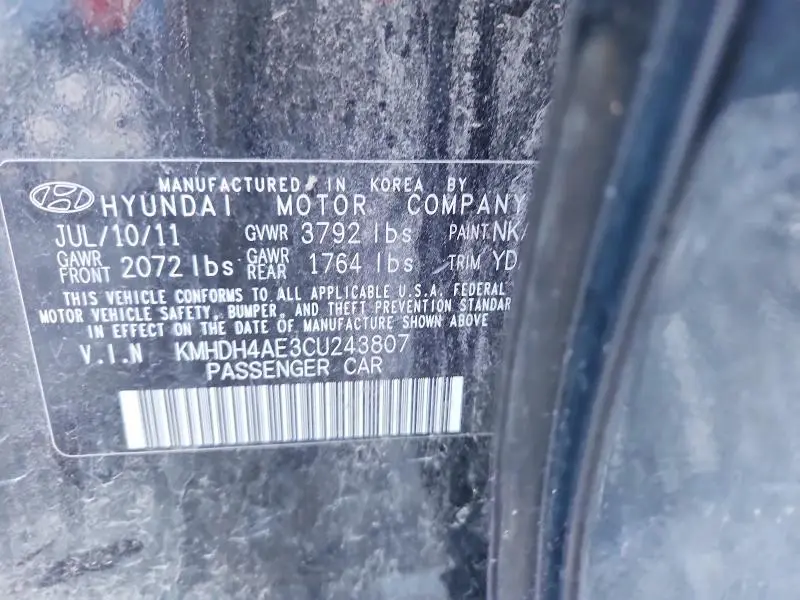 2012 HYUNDAI ELANTRA GLS  