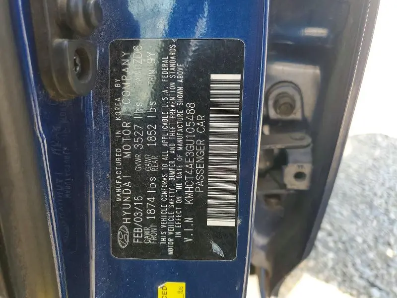 2016 HYUNDAI ACCENT SE  