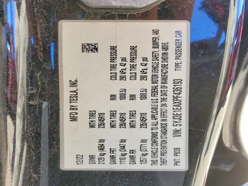 2023 TESLA MODEL 3   