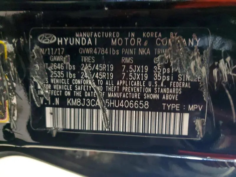 2017 HYUNDAI TUCSON SPORT  