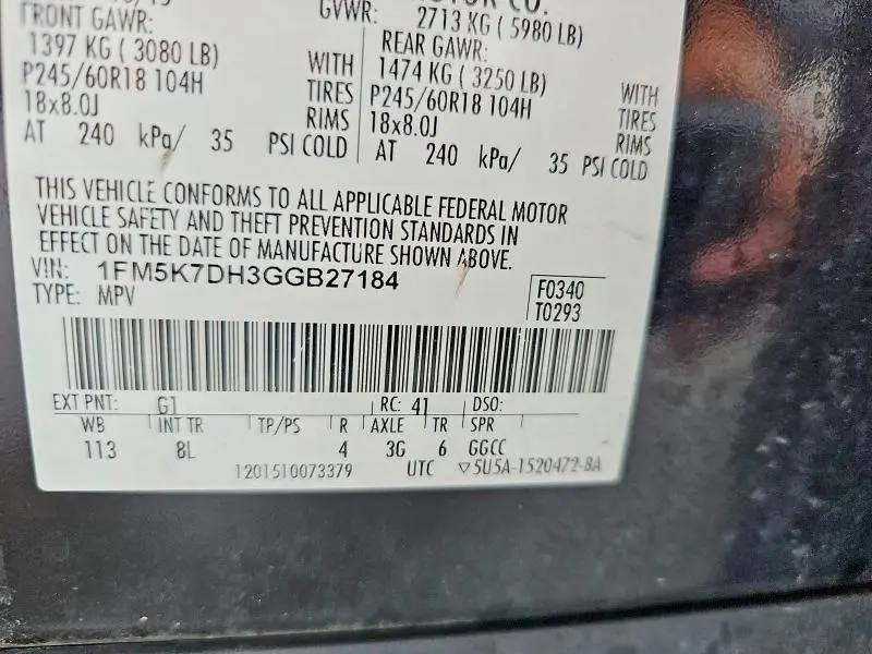 2016 FORD EXPLORER XLT  
