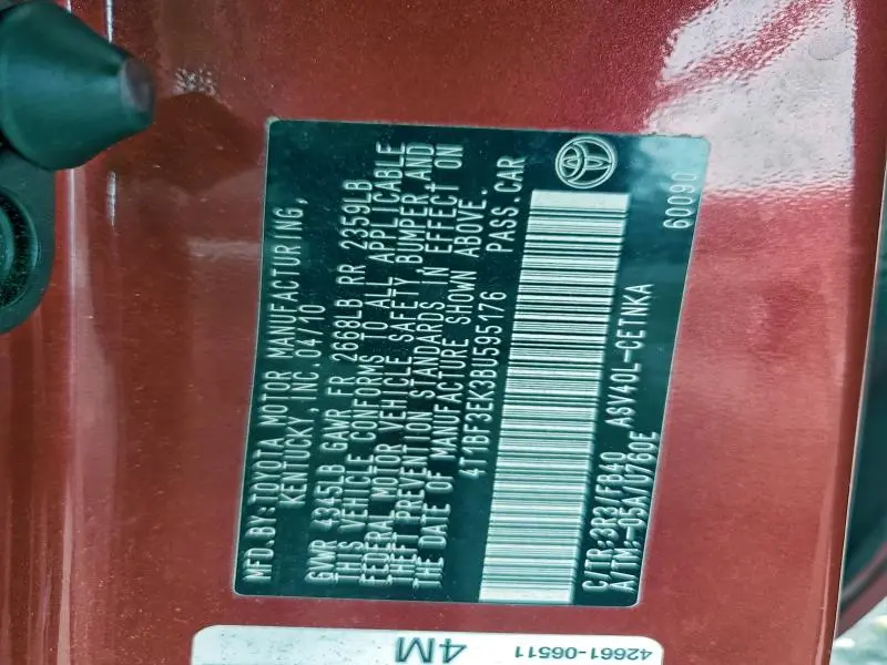 2011 TOYOTA CAMRY BASE  