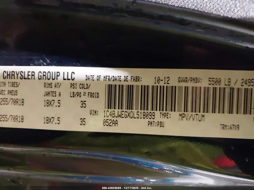 2013 JEEP WRANGLER UNLIMITED SAHARA