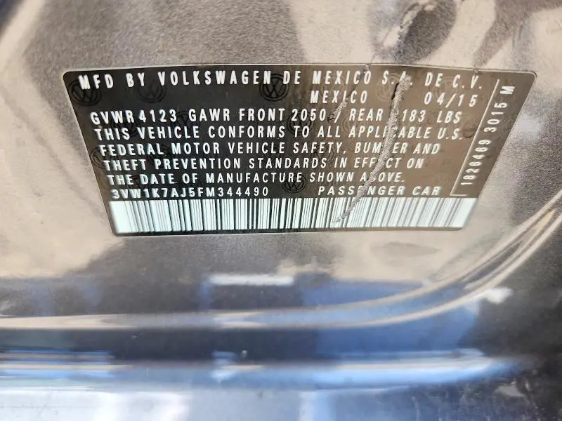 2015 VOLKSWAGEN JETTA   