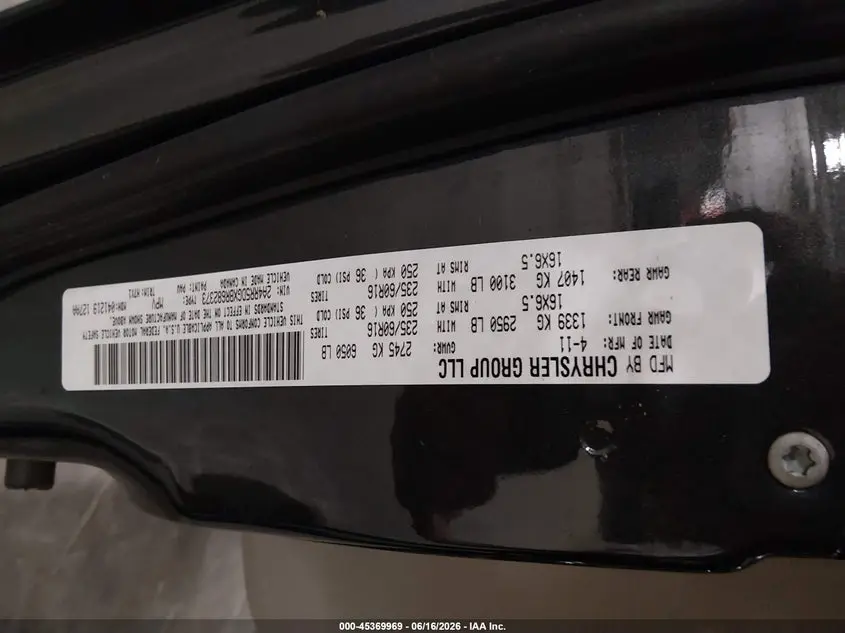 2011 CHRYSLER TOWN & COUNTRY TOURING