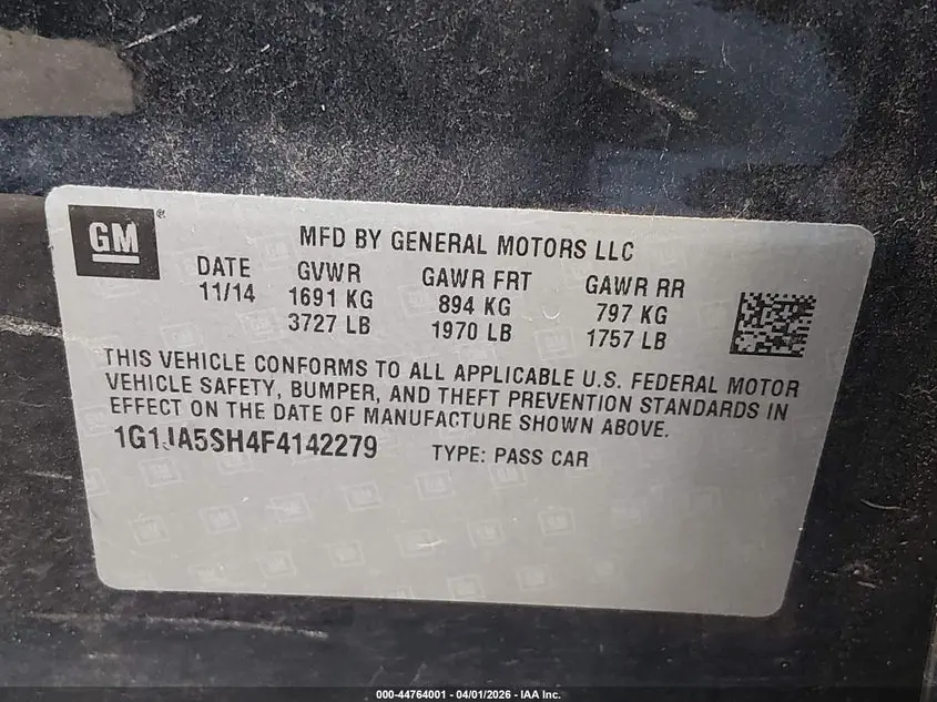2015 CHEVROLET SONIC LS AUTO