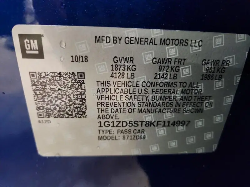 2019 CHEVROLET MALIBU LT  