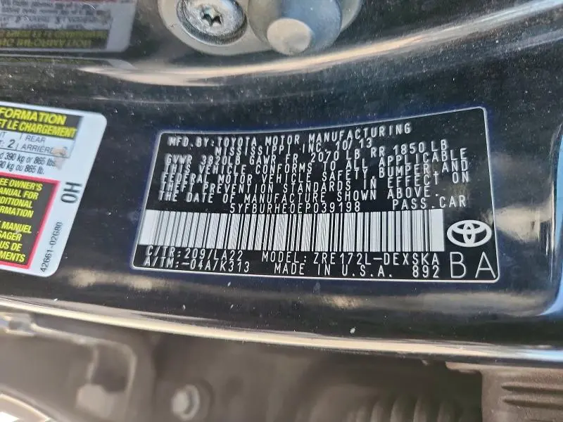 2014 TOYOTA COROLLA S PREMIUM  