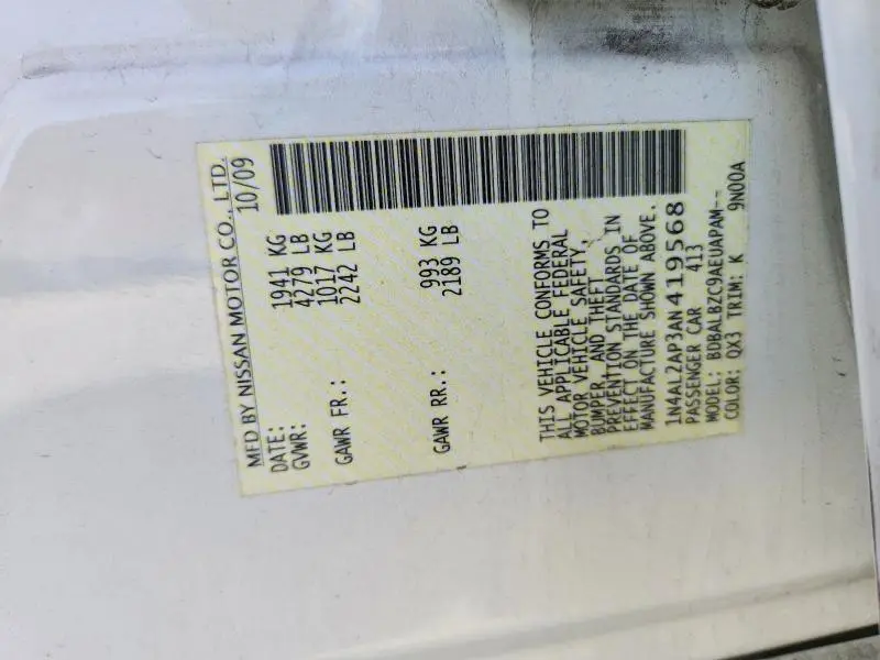 2010 NISSAN ALTIMA 2.5  