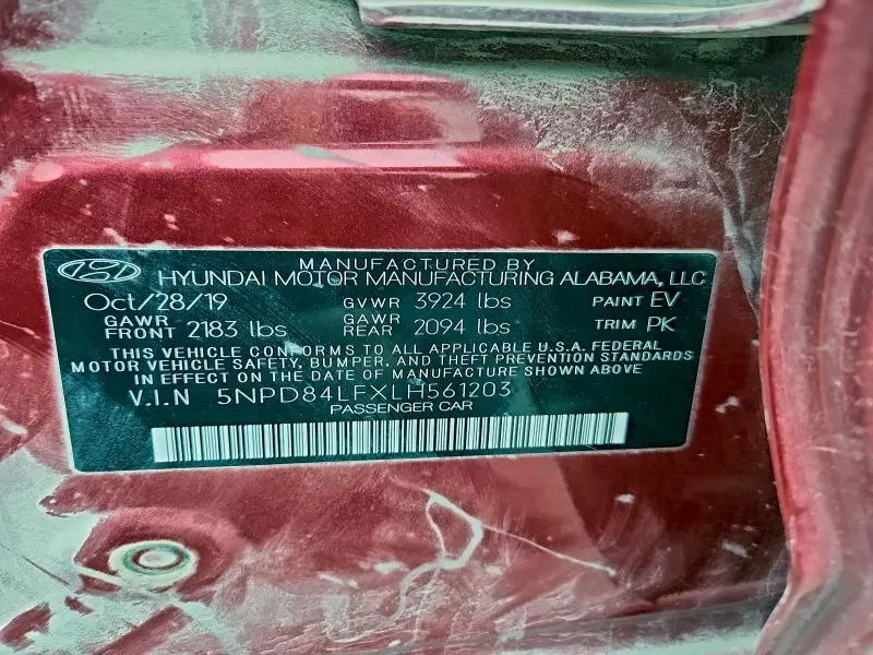 2020 HYUNDAI ELANTRA SEL  