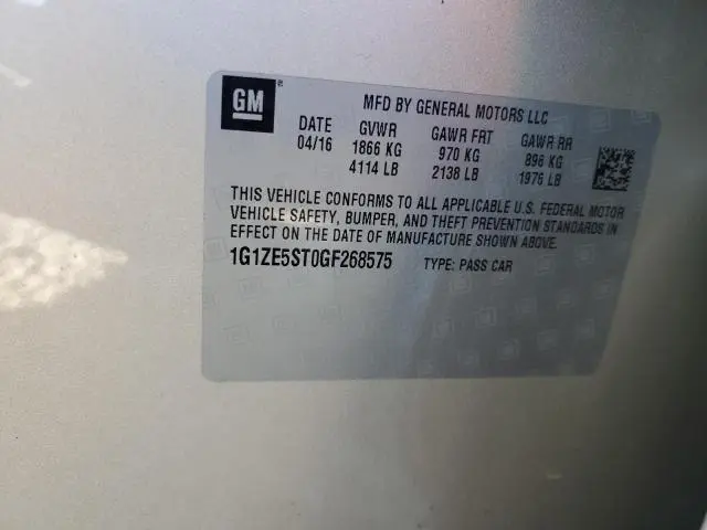 2016 CHEVROLET MALIBU LT  