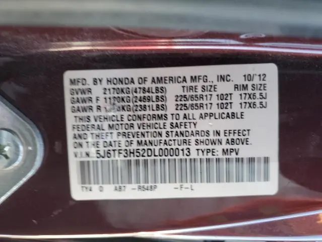 2013 HONDA CROSSTOUR EXL  