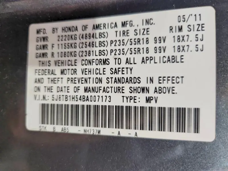 2011 ACURA RDX TECHNOLOGY  