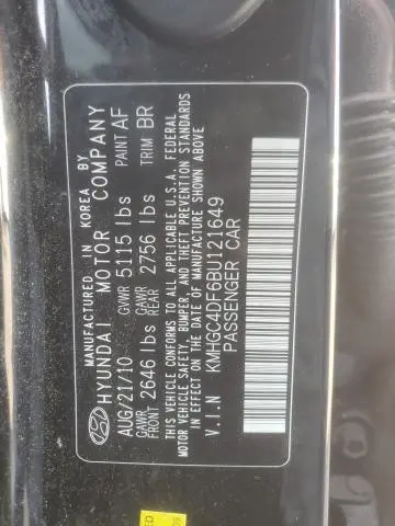 2011 HYUNDAI GENESIS 4.6L  