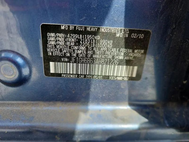 2010 SUBARU IMPREZA 2.5I PREMIUM  