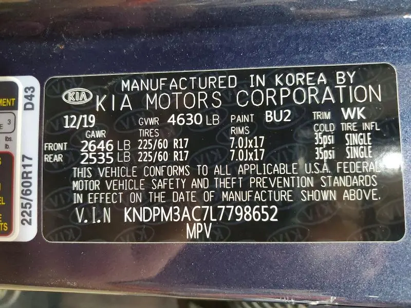 2020 KIA SPORTAGE LX  