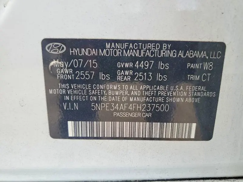 2015 HYUNDAI SONATA SPORT  