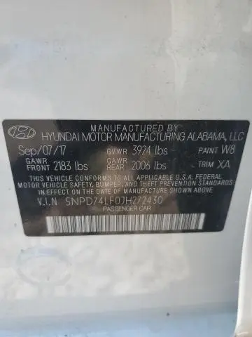 2018 HYUNDAI ELANTRA SE  
