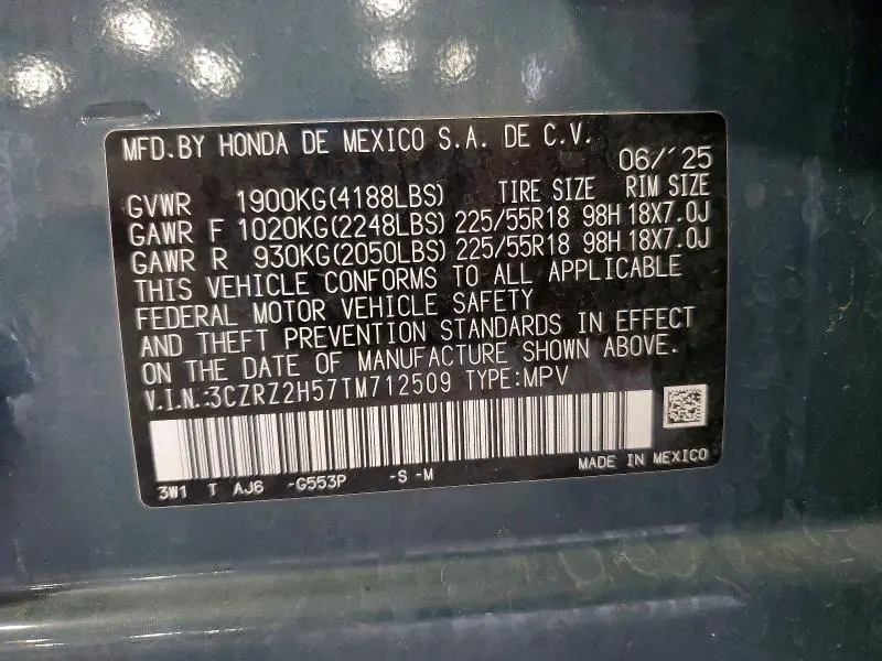 2026 HONDA HR-V SPORT  