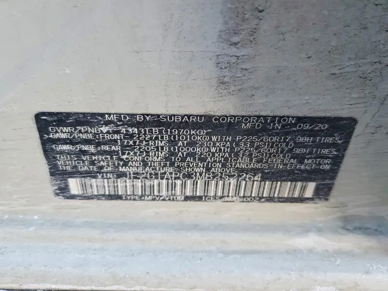 2021 SUBARU CROSSTREK PREMIUM  