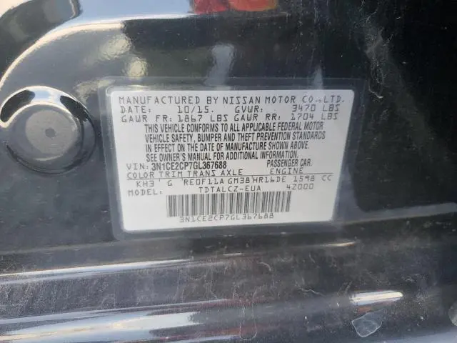 2016 NISSAN VERSA NOTE S  