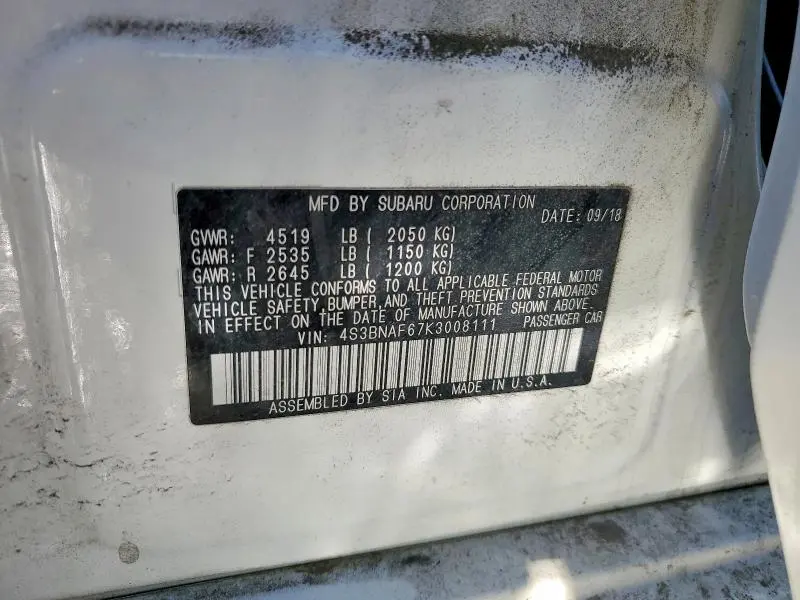 2019 SUBARU LEGACY 2.5I PREMIUM  