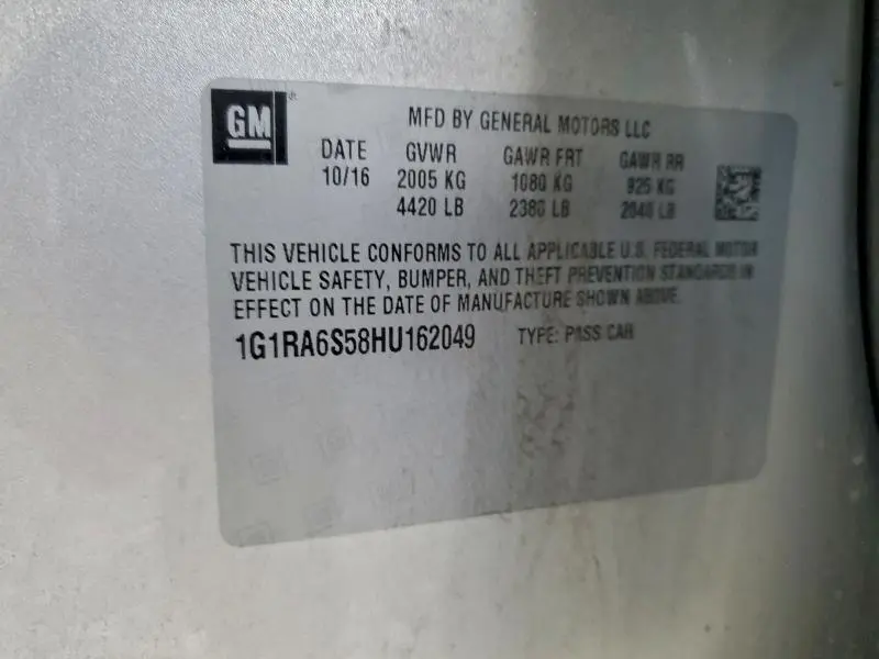 2017 CHEVROLET VOLT LT  