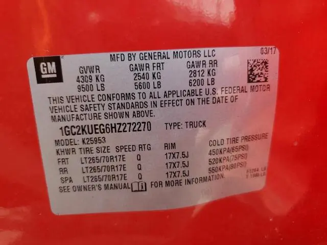 2017 CHEVROLET SILVERADO K2500 HEAVY DUTY  