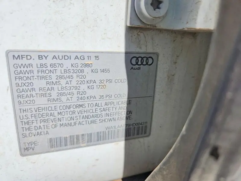 2017 AUDI Q7 PREMIUM PLUS  