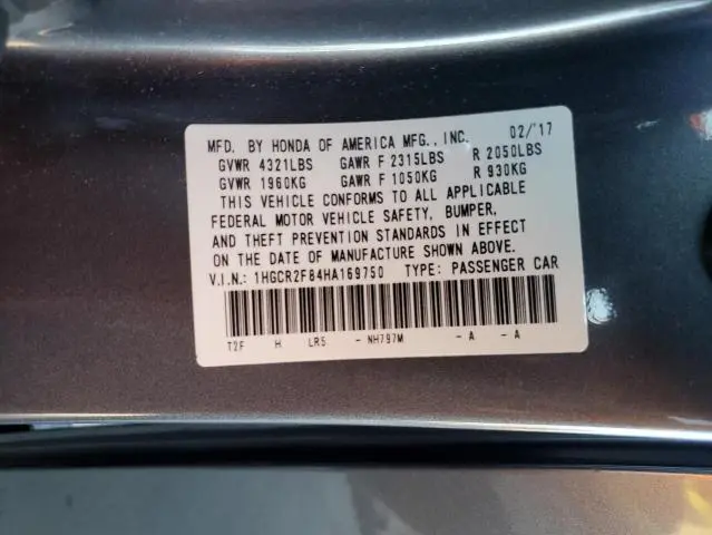 2017 HONDA ACCORD EXL  