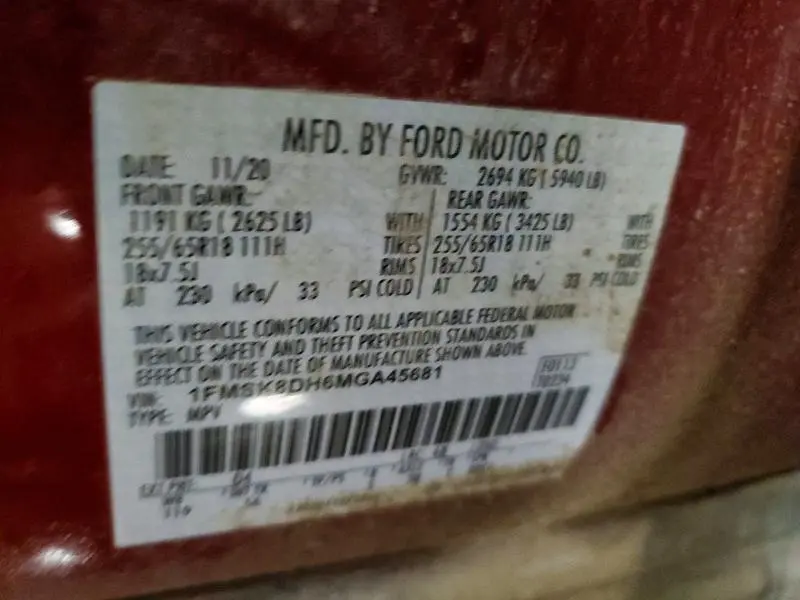 2021 FORD EXPLORER XLT  