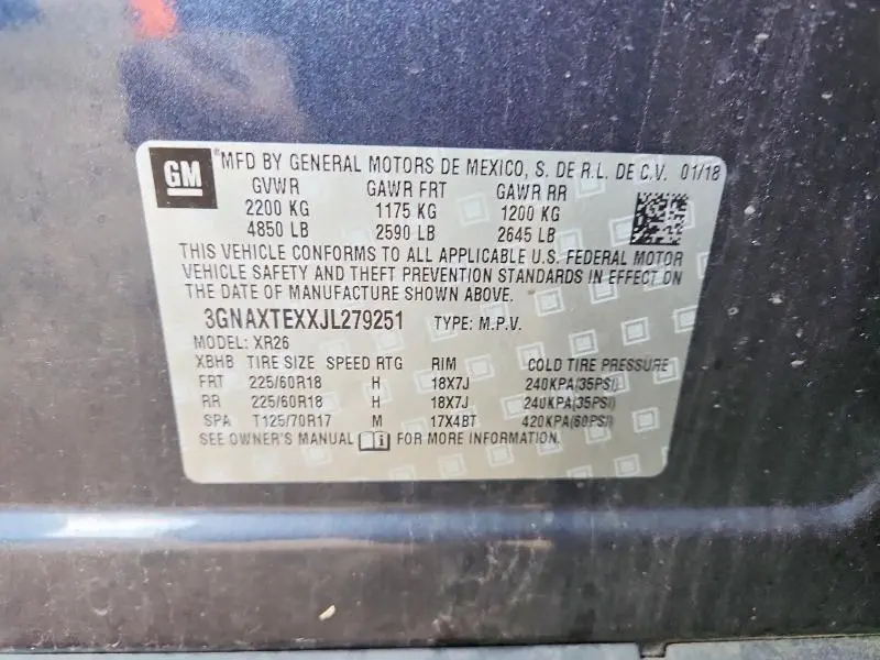 2018 CHEVROLET EQUINOX LT  