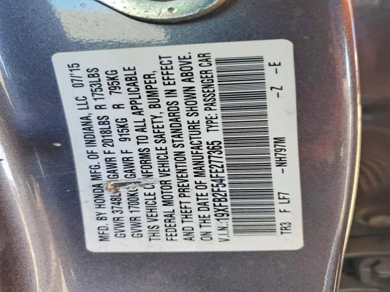 2015 HONDA CIVIC LX  