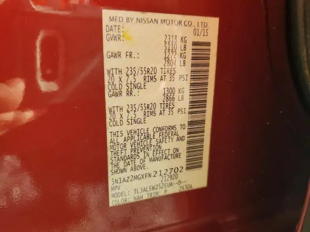 2015 NISSAN MURANO S  